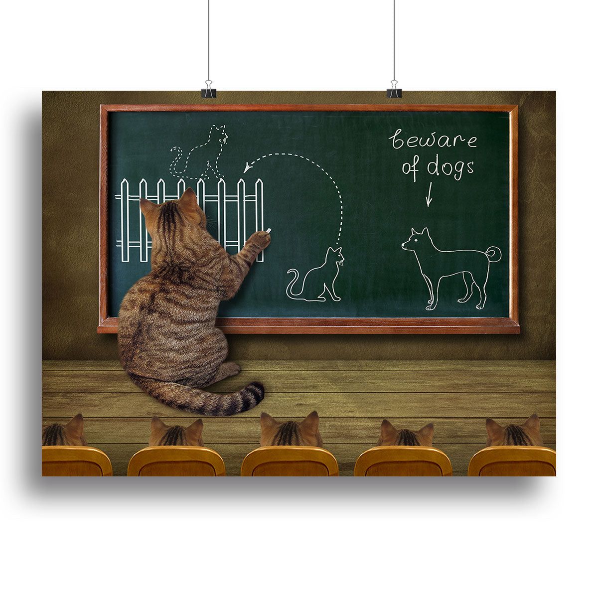 Cat Teacher and His Pupils Wall Art