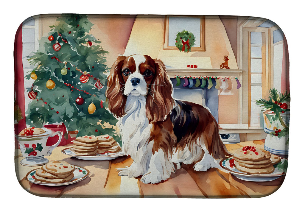 Cavalier Spaniel Christmas Cookie Dish Drying Mat