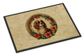 Cavalier Spaniel Christmas Flowers Doormat