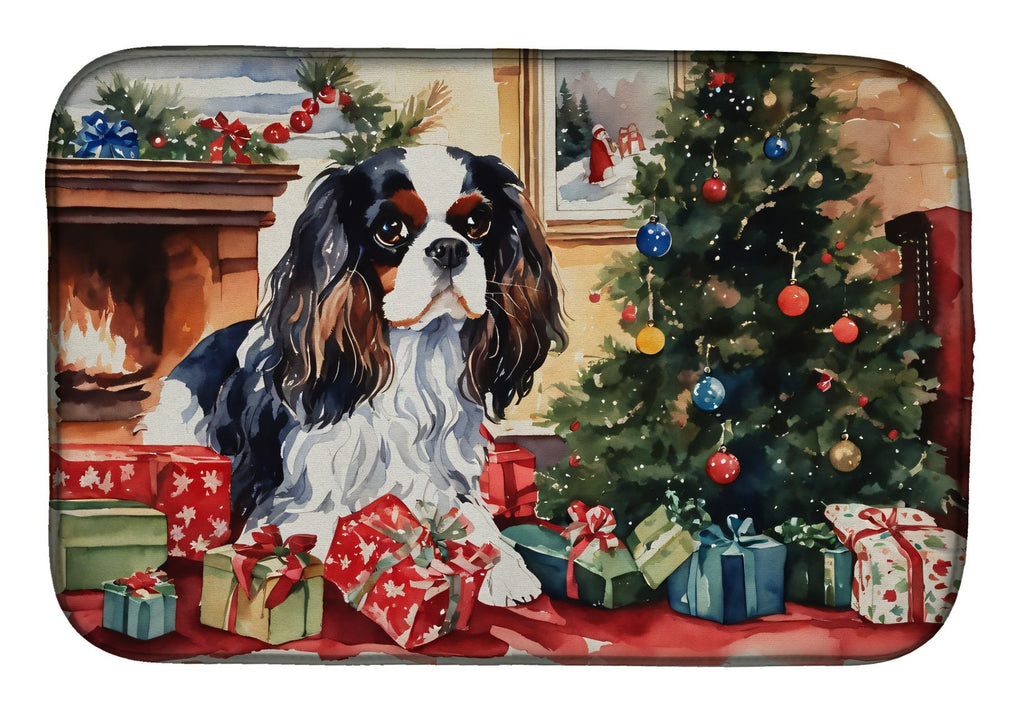 Cavalier Spaniel Christmas Dish-Drying Mat