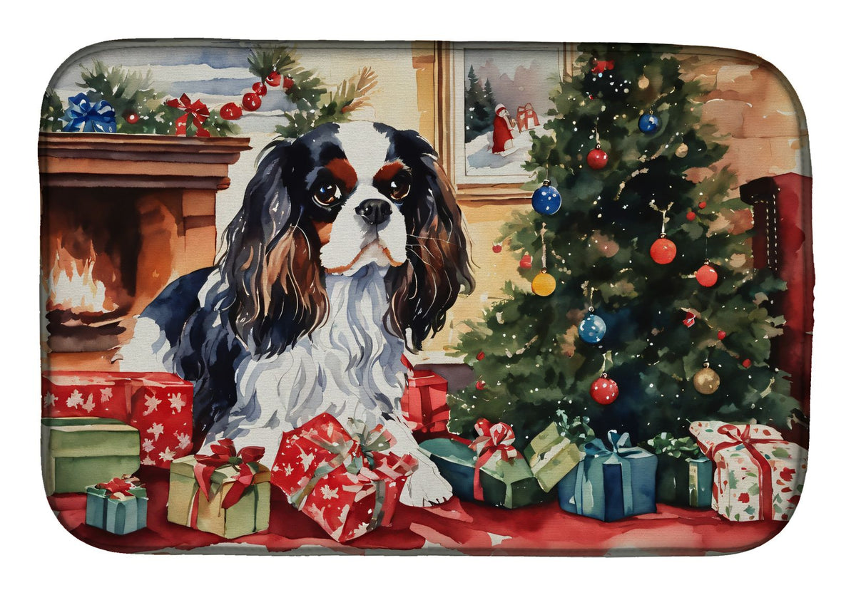 Cavalier Spaniel Christmas Dish-Drying Mat