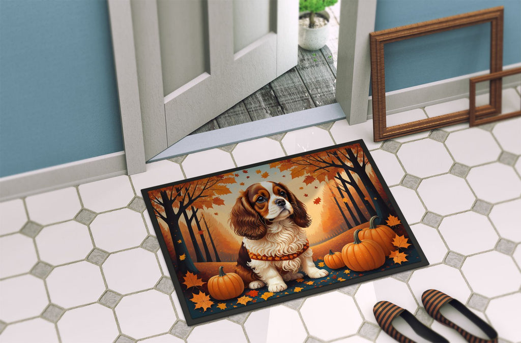Cavalier Spaniel Fall Indoor-Outdoor Doormat