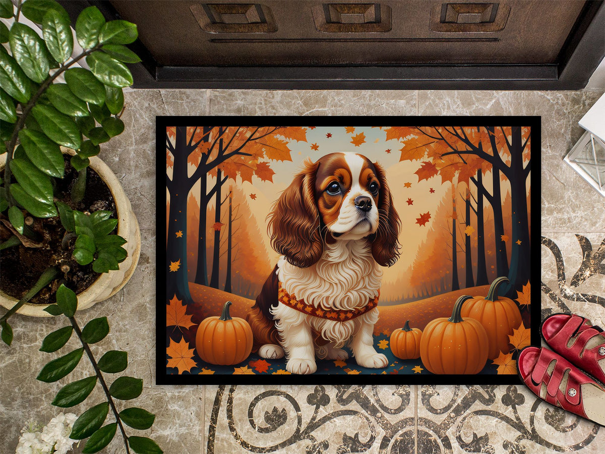 Cavalier Spaniel Fall Indoor-Outdoor Doormat