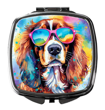 Cavalier Spaniel Hippie Artwork Compact Mirror