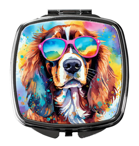 Cavalier Spaniel Hippie Artwork Compact Mirror