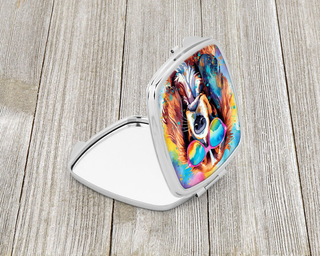 Cavalier Spaniel Hippie Artwork Compact Mirror