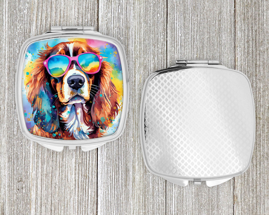 Cavalier Spaniel Hippie Artwork Compact Mirror
