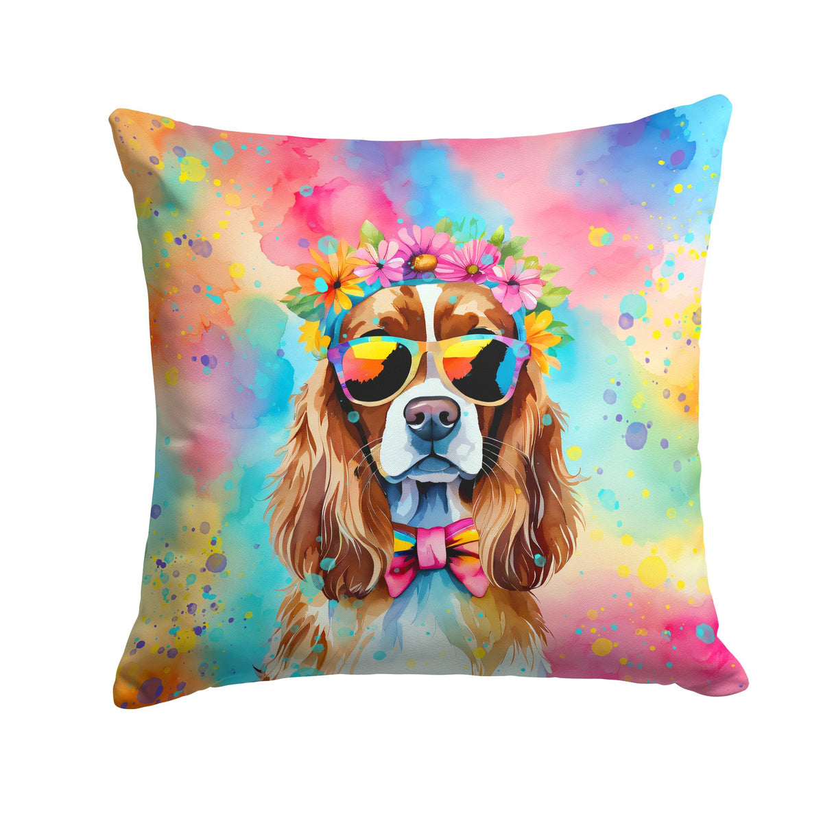 Cavalier Spaniel Hippie Dawg Decorative Pillow