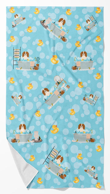 Cavalier Spaniel Bathtub Artwork Bath Towel