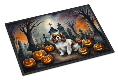 Spooky Cavalier Spaniel Halloween Doormat