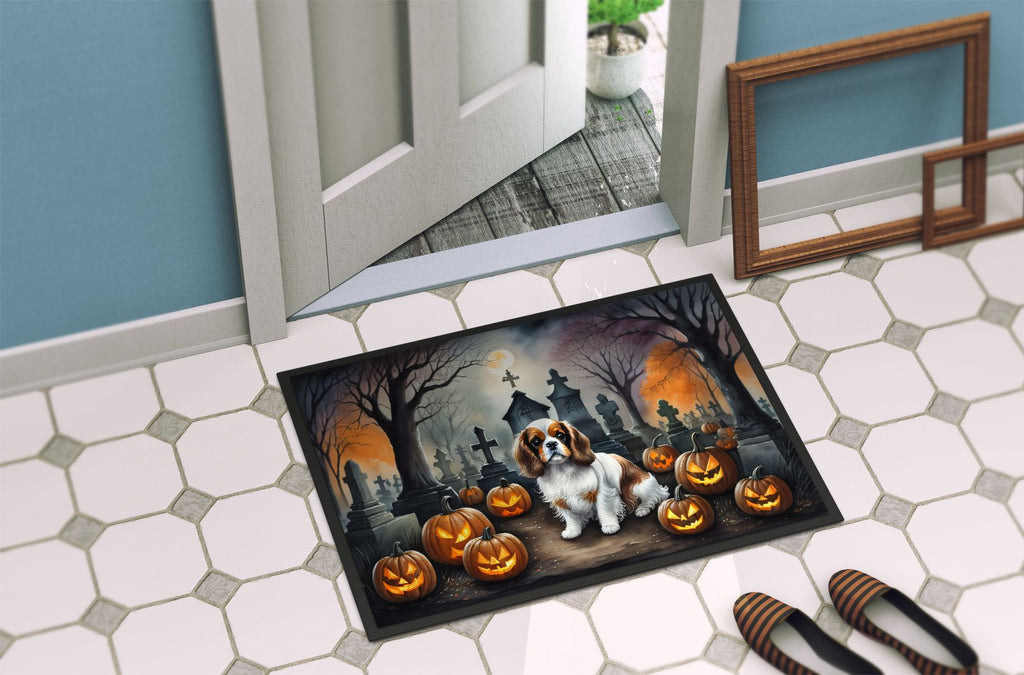 Spooky Cavalier Spaniel Halloween Doormat