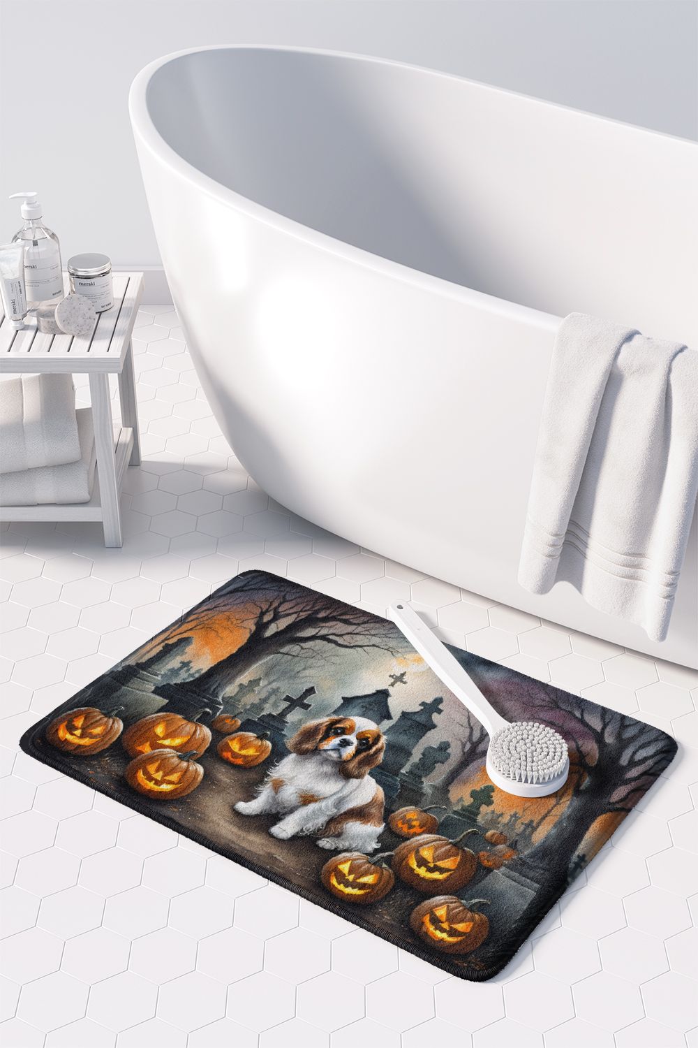 Cavalier Spaniel Spooky Halloween Kitchen Mat