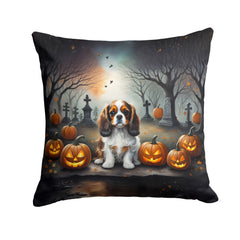 Cavalier Spaniel Spooky Halloween Throw Pillow Machine Washable, Indoor Outdoor Decorative Pillow fo