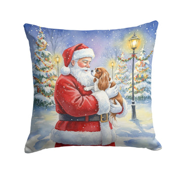 Cavalier Spaniel and Santa Christmas Accent Pillow
