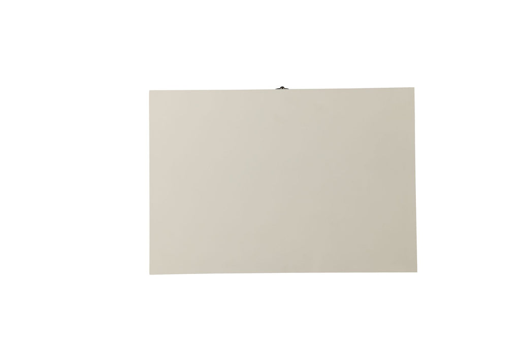 Ceara White Finish Accent Table with Drawer and Glass Door
