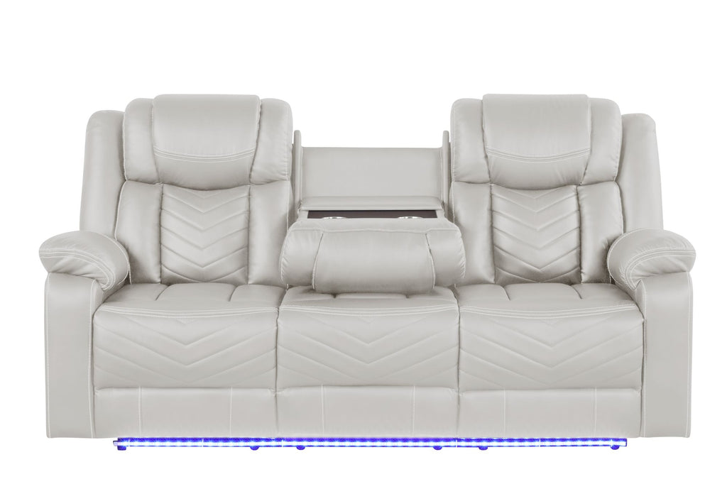 Challenger Beige Power Recliner Sofa with USB and LED Lighting