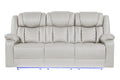 Challenger Beige Power Recliner Sofa with USB and LED Lighting