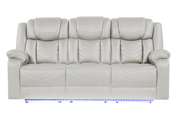 Challenger Beige Power Recliner Sofa with USB and LED Lighting