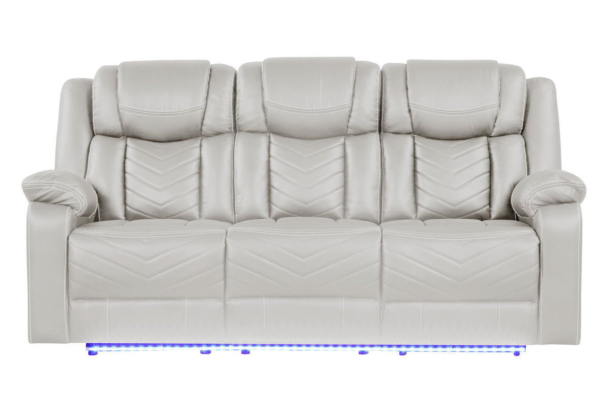 Challenger Beige Power Recliner Sofa with USB and LED Lighting