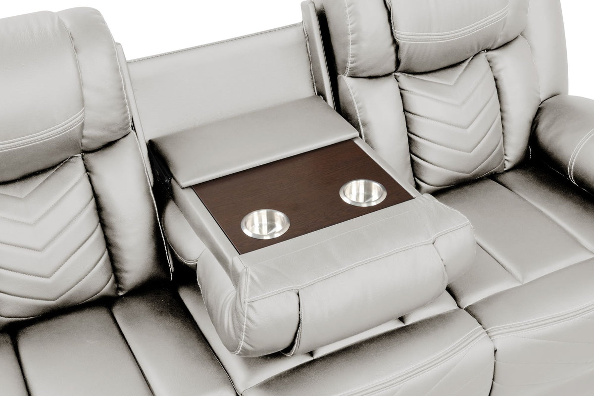 Challenger Beige Power Recliner Sofa with USB and LED Lighting