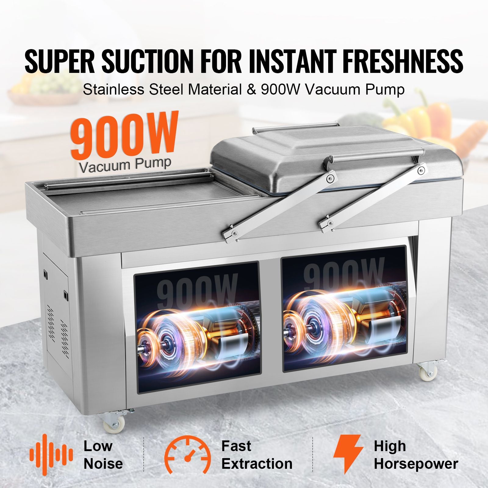 Chamber Vacuum Sealer – 100KPa Suction, Seal, Dual Motors