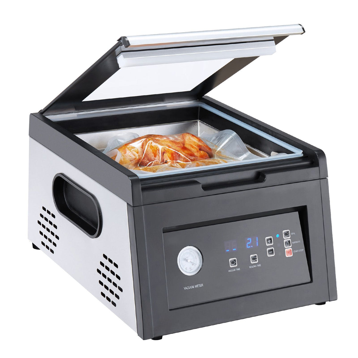 Chamber Vacuum Sealer, 380W Vacuum Pump Power, Sealing Bag Packing Machine for Wet Foods