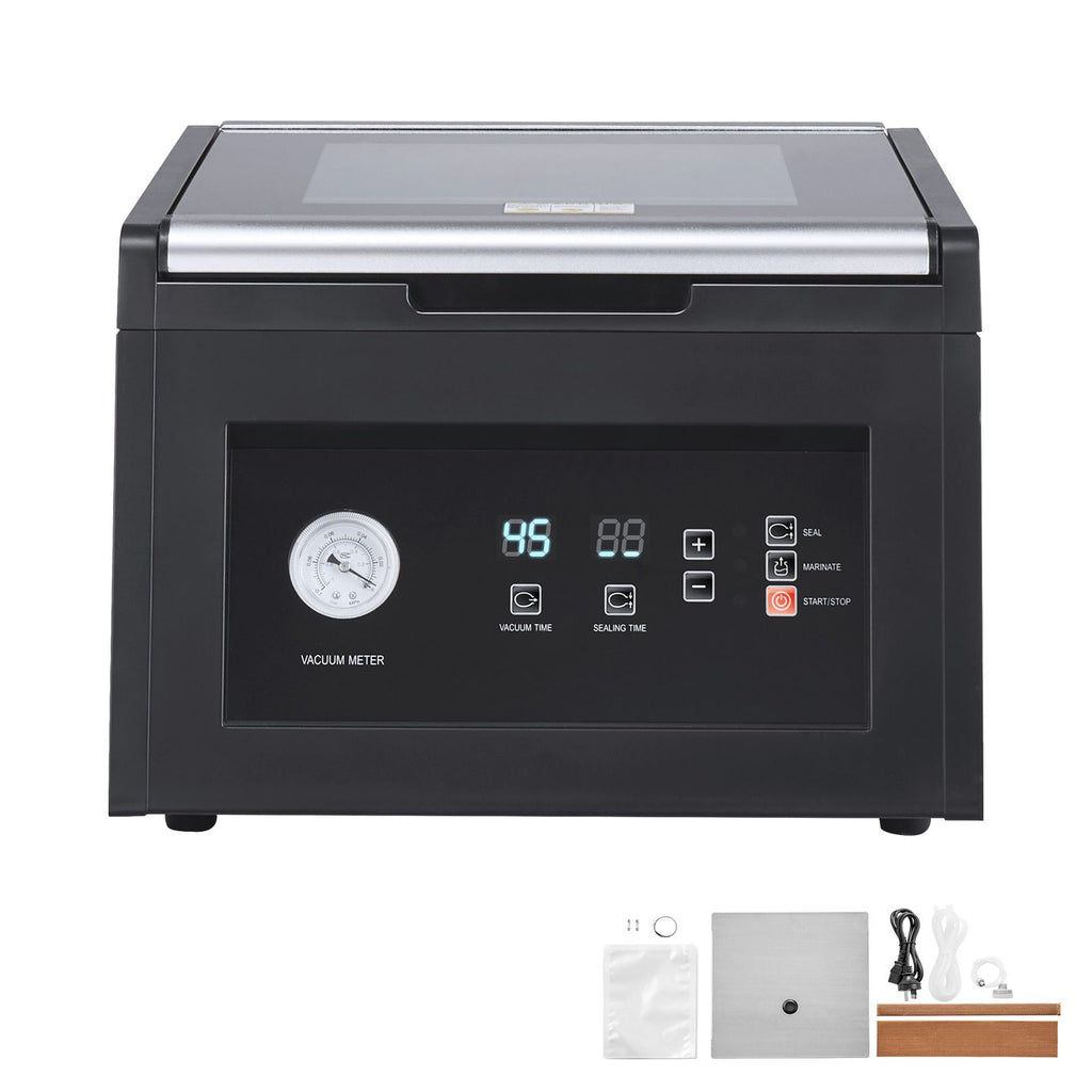Chamber Vacuum Sealer, 380W Vacuum Pump Power, Sealing Bag Packing Machine for Wet Foods