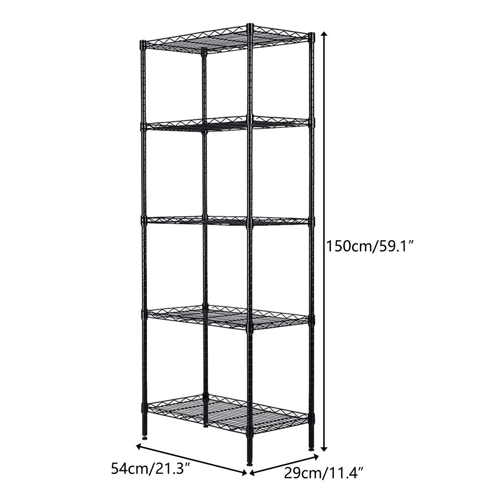 Changeable Assembly Floor Standing Storage Rack with Adjustable Mesh Shelves