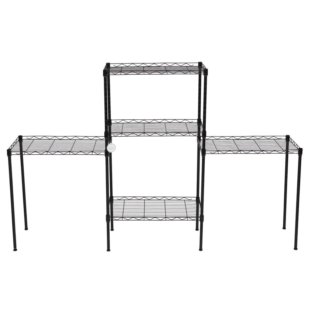 Changeable Assembly Floor Standing Storage Rack with Adjustable Mesh Shelves