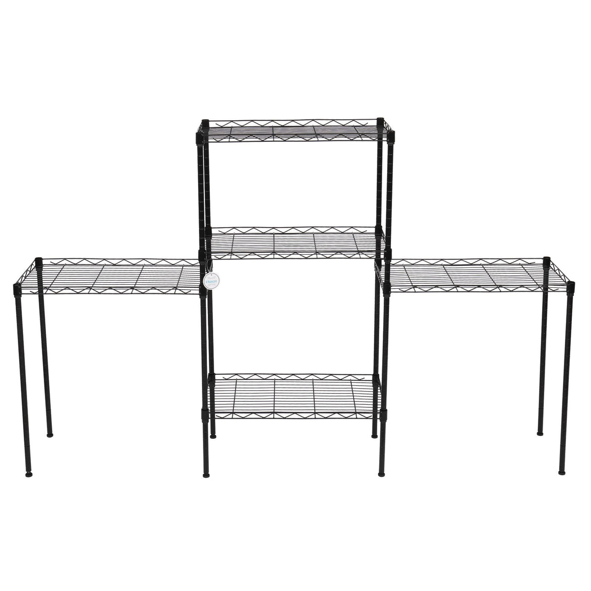 Changeable Assembly Floor Standing Storage Rack with Adjustable Mesh Shelves