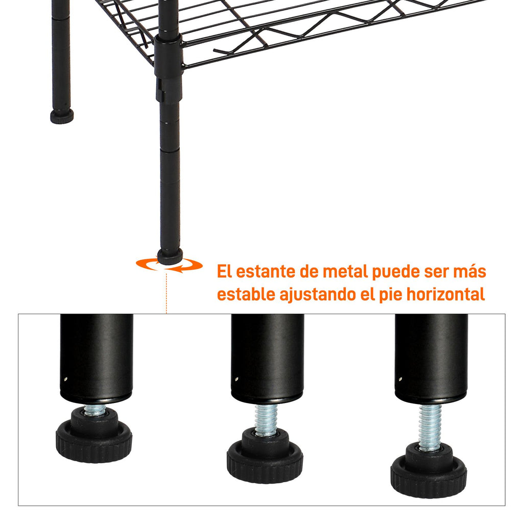 Changeable Assembly Floor Standing Storage Rack with Adjustable Mesh Shelves