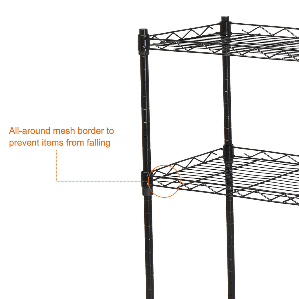 Changeable Assembly Floor Standing Storage Rack with Adjustable Mesh Shelves