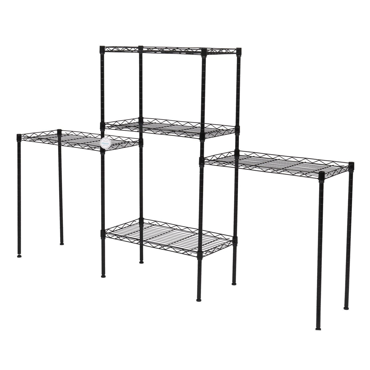 Changeable Assembly Floor Standing Storage Rack with Adjustable Mesh Shelves