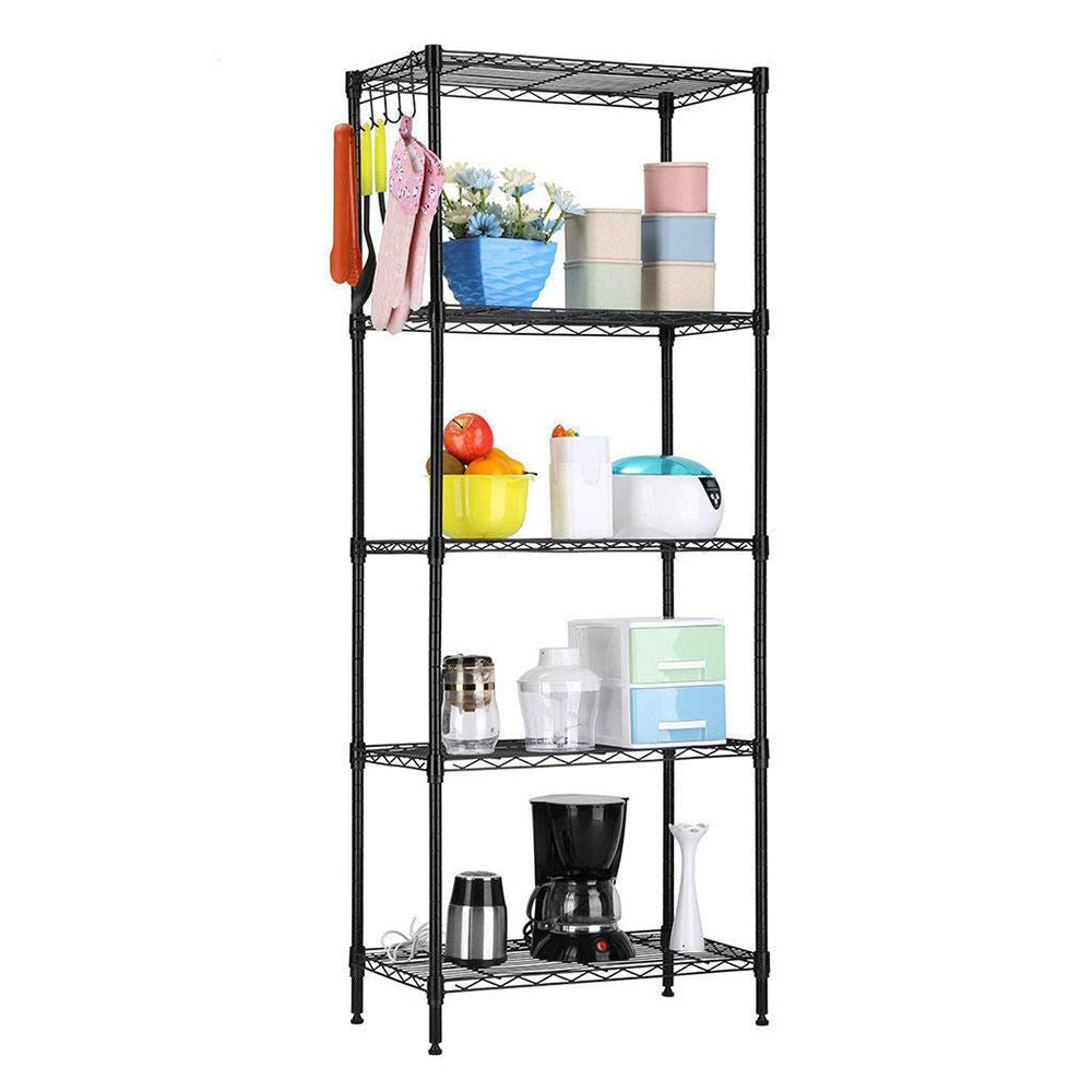 Changeable Assembly Floor Standing Storage Rack with Adjustable Mesh Shelves