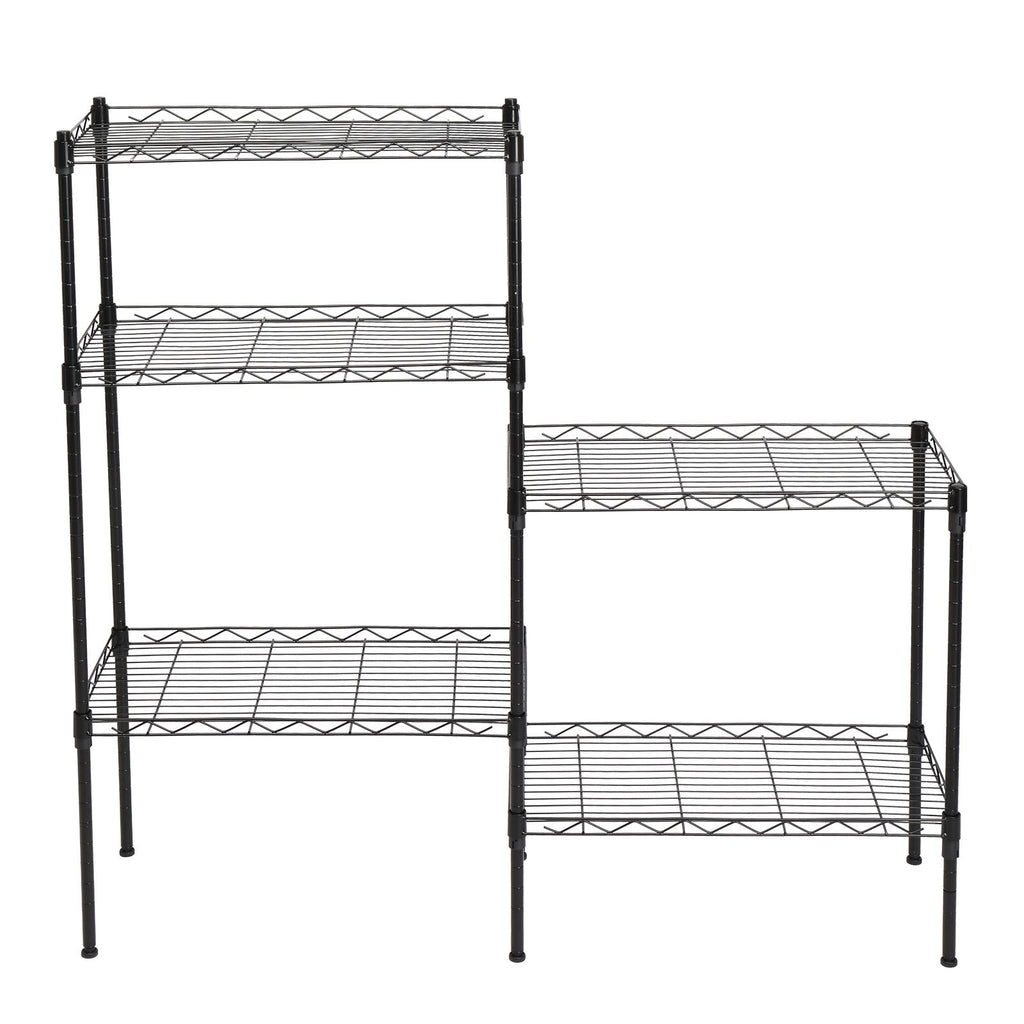 Changeable Assembly Floor Standing Storage Rack with Adjustable Mesh Shelves