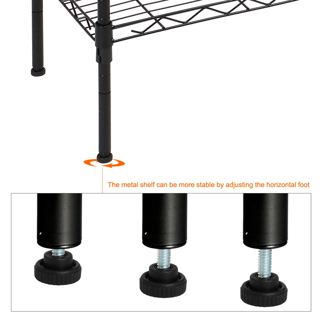 Changeable Assembly Floor Standing Storage Rack with Adjustable Mesh Shelves