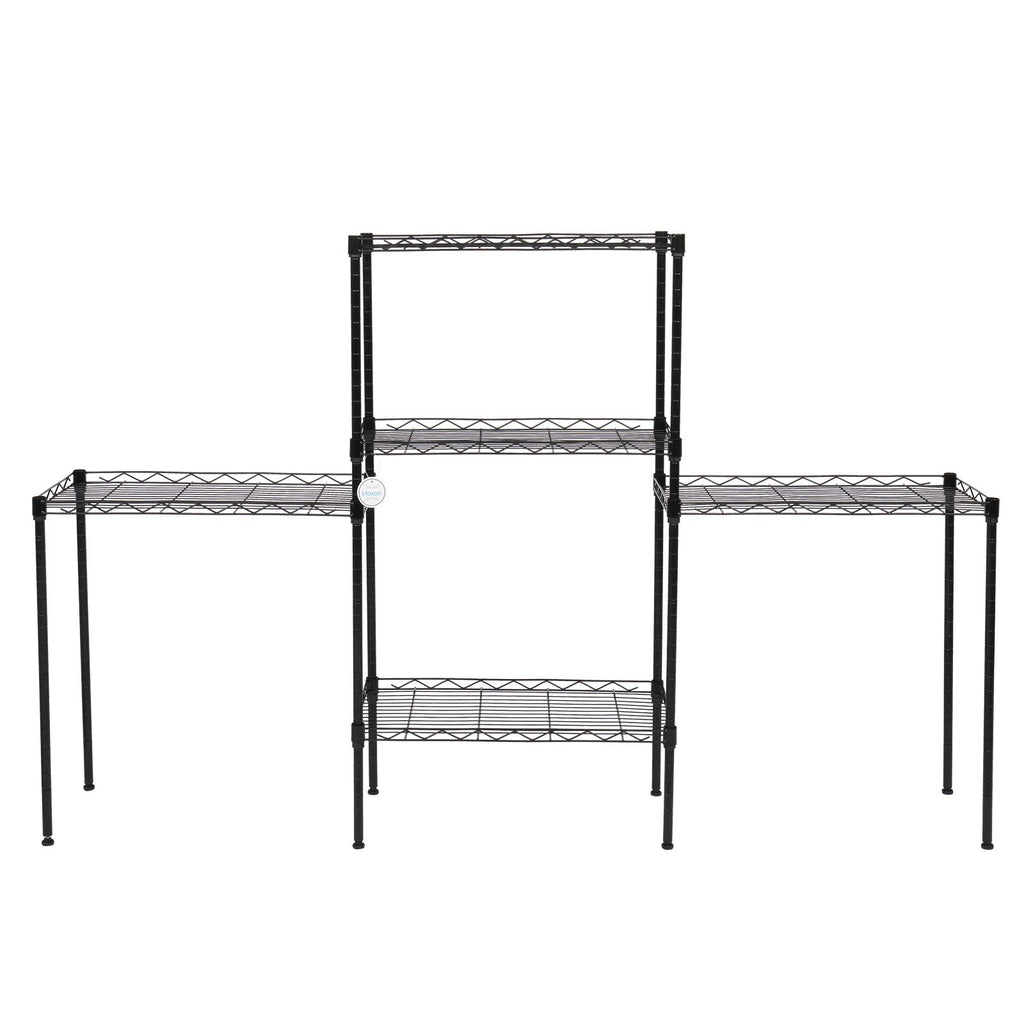 Changeable Assembly Floor Standing Storage Rack with Adjustable Mesh Shelves