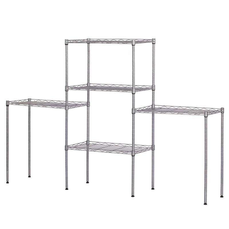 Changeable Assembly Floor Standing Storage Rack – Silver Finish