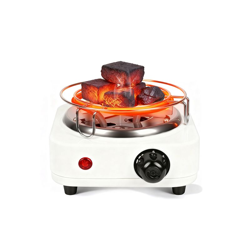 Compact Charcoal Burner with High-Watt Coil for Even Heat