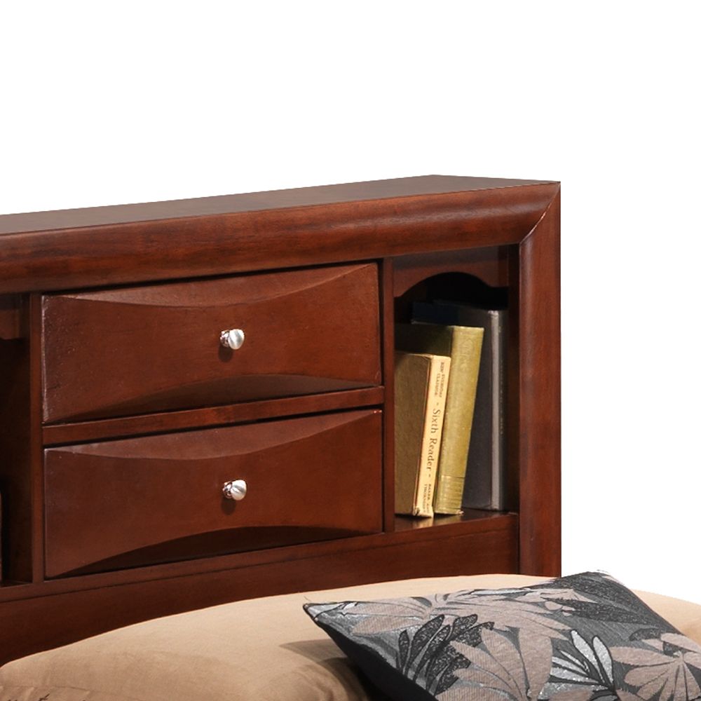 Charming Full Storage Bed in Cherry Finish with Under-Bed Storage