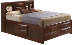 Charming Full Storage Bed in Cherry Finish with Under-Bed Storage