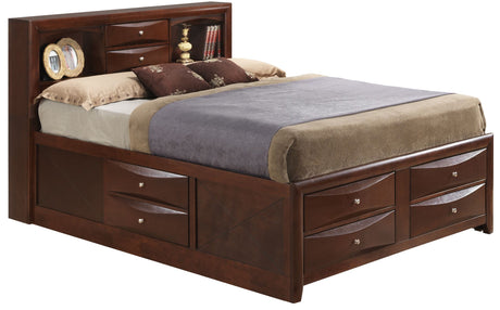 Charming Full Storage Bed in Cherry Finish with Under-Bed Storage