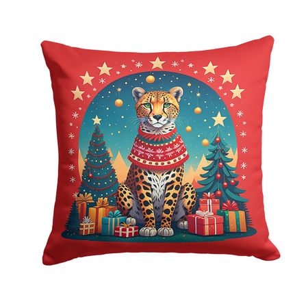 Cheetah Christmas Indoor-Outdoor Throw Pillow