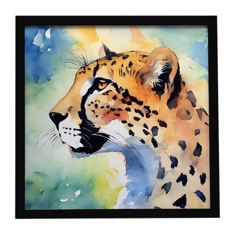 Cheetah Framed Wall Art with Modern Profile