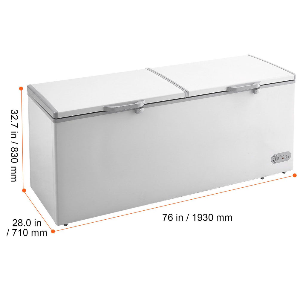 Chest Freezer with Split Locking Lids and LED Light