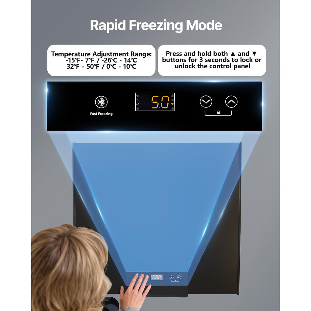 3.3 Cu. Compact Chest Freezer with 2 Baskets & Adjustable Thermostat