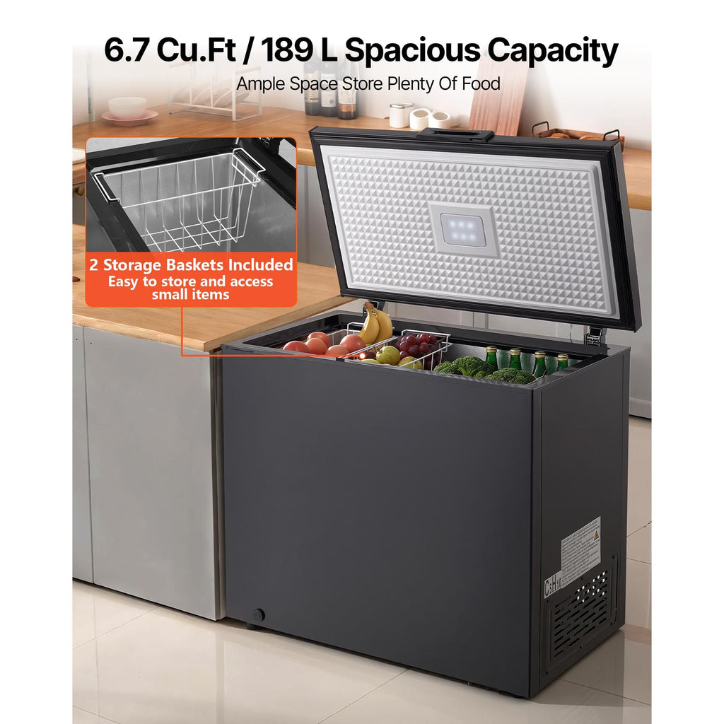 Garage-Ready Chest Freezer with Two Removable Baskets