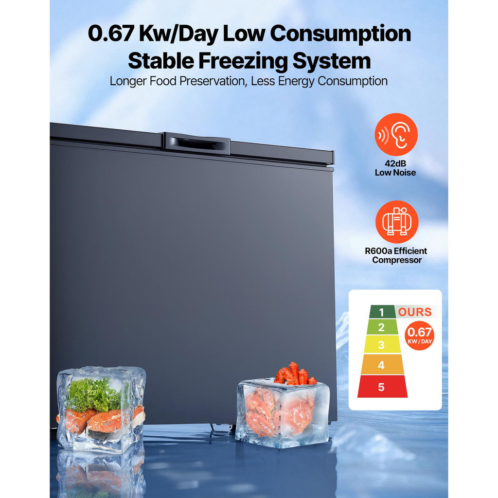 Garage-Ready Chest Freezer with Two Removable Baskets