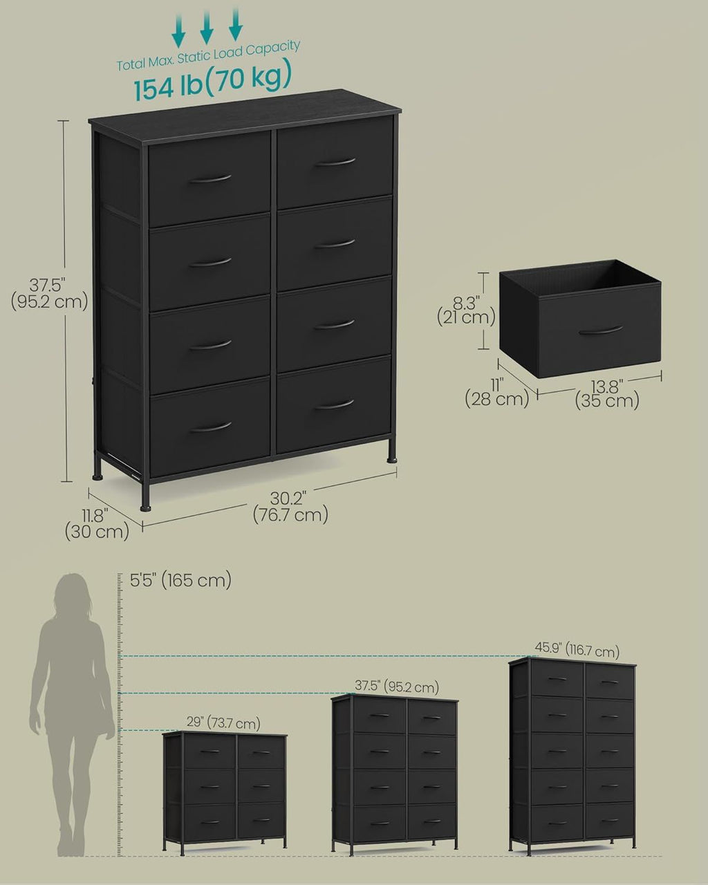 8-Drawer Storage Organizer for Closet and Entryway