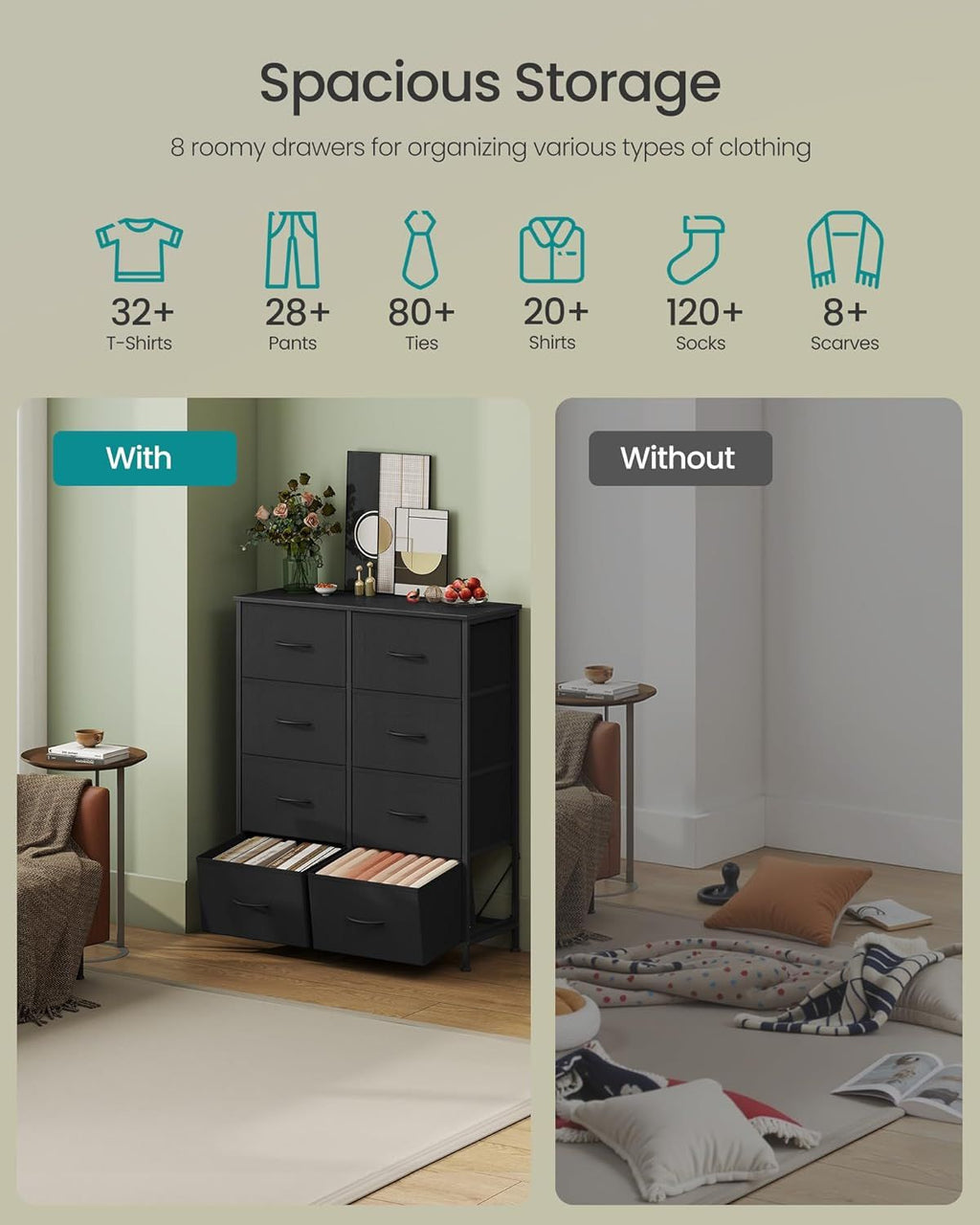 8-Drawer Storage Organizer for Closet and Entryway